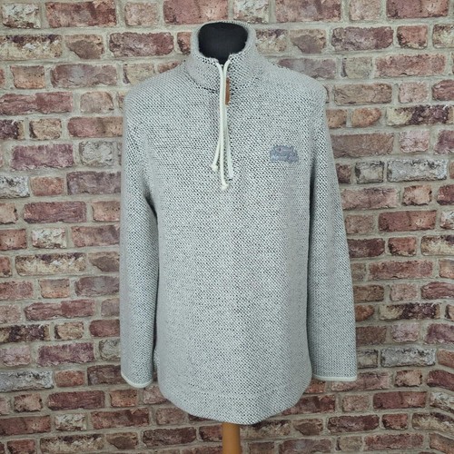 OFF WHITE Weird Fish maglia pile uomo medio ecrù bianco sporco 1 4 zip tagliatelle vestibilità ampia