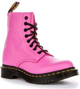 DR MARTENS 1460 Pascal Virgina 8 Ojete Vintage Mujer Botas En Rosa UK 3-4 - Imagen 1 de 7
