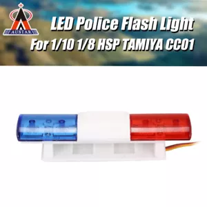 AUSTAR RC Barra luminosa auto lampeggiante LED polizia RC per 1/10 1/8 assiale SCX10 D90 - Foto 1 di 9