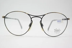 Vintage Glasses LUXOTTICA 1190 Brass Black Oval Frames Eyeglasses - Picture 1 of 6