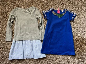 Girls Lot Of 2 Size 7/8 Dresses Gap CrewCuts - Picture 1 of 3