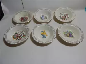 6 x breakfast cereal dessert bowls Approx 6.25" Diameter Staffordshire - Picture 1 of 1