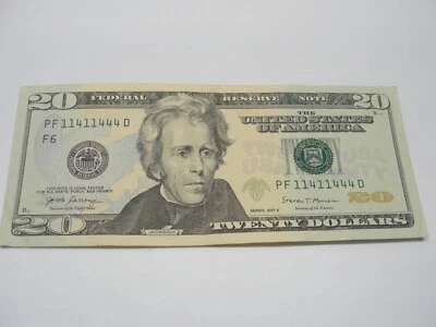 20 DOLLAR BILL WITH UNIQUE SERIAL NUMBER - Image 1 of 3