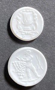 2 German Meissen Porcelain Notgeld Coins 30 and 50 Pfennig, 1921 - Picture 1 of 2