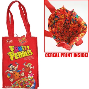 Cakeworthy Fruity Pebbles The Flintstones Canvas Beuteltasche Schultertasche Müsli Rot - Bild 1 von 10