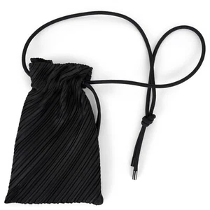 71978 auth ISSEY MIYAKE PLEATS PLEASE black BLOOMS DRAWSTRING Crossbody Bag - Picture 1 of 6