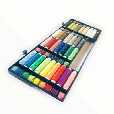 Set of 32 Colorful Spools Matching Bobbins Polyester 402 High Tenacity Thread - Image 1 of 4