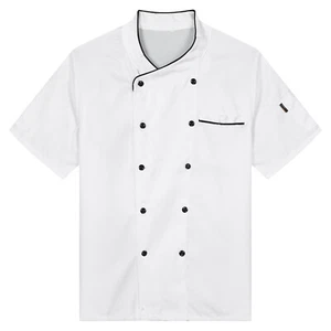 Mens Womens Chef Jacket Coat Hotel Kitchen Restaurant Cooking Uniforms Top Shirt - Picture 1 of 44