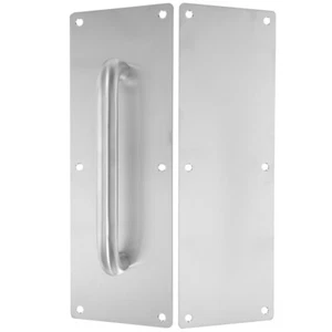 Fire Door Handle Surface Mounted Handles Travel Commercial Pull with Back Plate - Picture 1 of 11