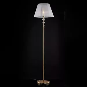 Lampada da terra piantana in cristallo trasparente con paralume classica bon-501 - Bild 1 von 1