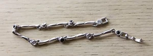 Silver Tone Bracelet with Clear & Black Crystal Rhinestones - Picture 1 of 9