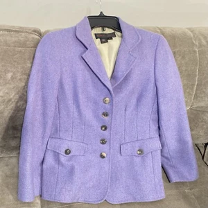 NINA MCLEMORE Blazer Women’s 0 Wool Jacket Silk Lined Office Business Career - Picture 1 of 6