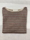 JONES NEW YORK SPORT STAG WOMENS SWEATER RED STRIPED STRETCH SIZE L/G 100%COTTON
