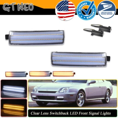 Para 1997-2001 Honda Prelude luzes de sinalização de LED traseiras dianteiras transparentes 2 peças - Imagem 1 de 4