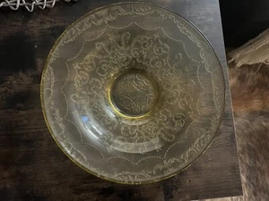 Vintage Large Federal Glass Yellow/Amber Madrid Round 11" Serving/ Console Bowl - Picture 1 of 2