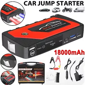 18000mAh Vehicle Jump Starter 1500A 12V Car Battery Charger Booster Power Bank - Picture 1 of 12