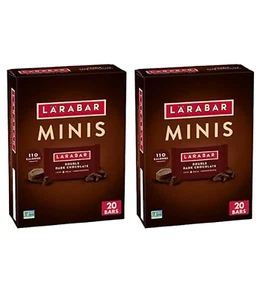 LÄRABAR Double Dark Chocolate Mini Bars Gluten Free Vegan Bars 20 ct Pack of 2 - Picture 1 of 3