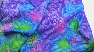 Large jewel toned fabric throw-w/selvage & sewn edges. silky poly touch 70 x 45 - Picture 1 of 5