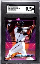 2018 TOPPS CHROME RONALD ACUÑA JR RC ROOKIE PINK REFRACTOR #193 SGC 9.5 MINT+