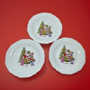 Alt Tirschenreuth Germany Baronesse Santa Christmas Plates 10.5” Set of 3 - Picture 1 of 15