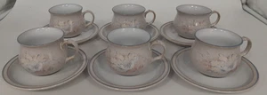 Denby Coloroll Stoneware 'Tasmin' - Set of 6 Cups & Saucers A21 G326 - Picture 1 of 16