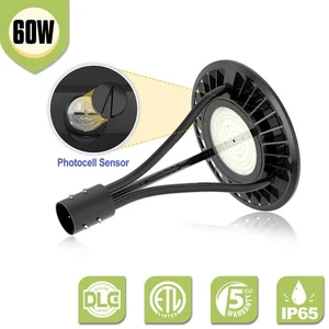 60W LED Post Top Light with Photocell, DLC ETL Listed Outdoor Pole Light 8400 LM - Picture 1 of 15