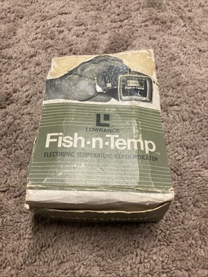 LOWRANCE винтажный 1970 рыбы-n-температуры, электронный индикатор глубины температуры, коробка - Изображение 1 из 4