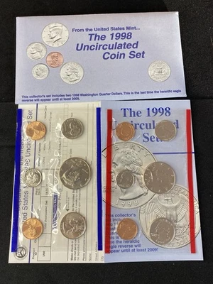 US Mint 1998 Uncirculated Coin Set Denver & Philadelphia OGP & COA Free Shipping - Image 1 of 2