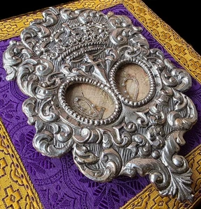 Antikes europäisches Barock Sterlingsilber filigranes Reliquiar Andachtsreliquien - Bild 1 von 21