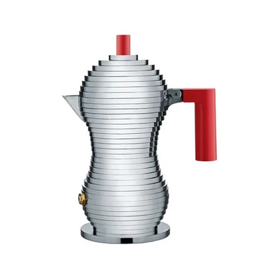Cafetière moka Alessi Pulcina Aluminium MDL02/1 R Rouge - Photo 1/4