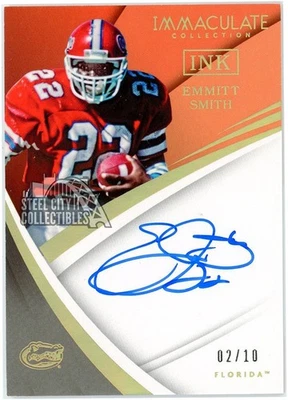 Emmitt Smith 2018 Panini Immaculate Collegiate Ink Auto 2/10 - Image 1 of 2