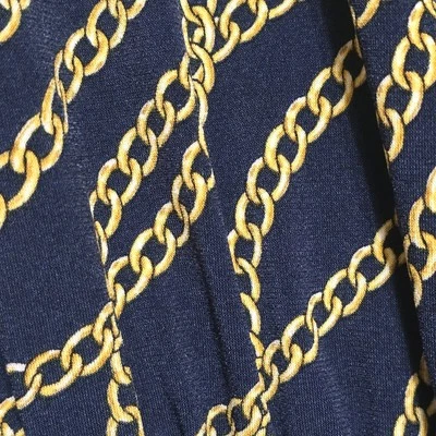 Vestido para mujer MICHAEL KORS imitación envolvente hebilla azul dorado cadena logotipo estampado talla pequeña Foto 1 de 4