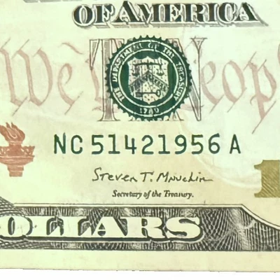 $10 Ten Dollar Bill 51421956, Birthday / Anniversary: February 14. 1956 - Image 1 of 3