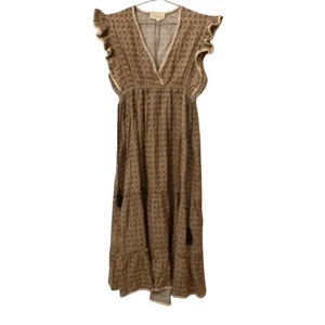 MABE Boho Bauernkleid Baumwolle Blumenmuster V-Ausschnitt XS - Bild 1 von 7