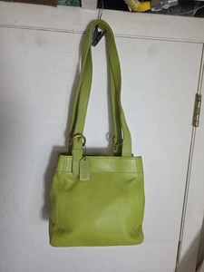 Vintage Coach 4157 Waverly Soho Buckle Tote Lime Green Leather Shoulder Bag - Picture 1 of 23