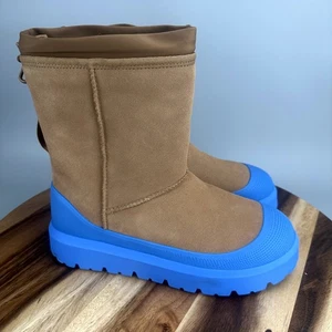 UGG Herren 10 Klassisch Kurz Wetter Hybrid Kastanie Himmelblau Wildleder Stiefel 1143992 - Bild 1 von 9