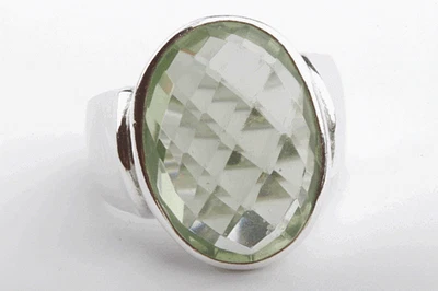 Ring mit grünem Stein 925 Sterlingsilber Gr. 52 * - Bild 1 von 4