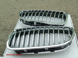 MIT CHROMED FRONT & BLACK REAR FRONT KIDNEY GRILLE BMW F10 5 SERIES 2010-NOW - Picture 1 of 6