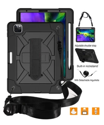 Shockproof Rugged For iPad 10.2 9th 8th 7th Mini 4 5 Stand With Strap Case Cover - Image 1 of 4