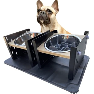 Elevated Dog or Cat Bowls, Slow Feeder, Individually Standing for smaller breed - Picture 1 of 9