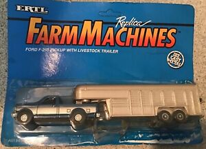 ERTL Farm Machines F250 4X4 Pickup W/ Livestock Trailer #311 1992 1/64 NIP