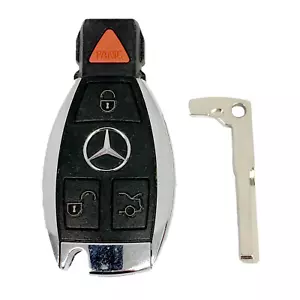 OEM Mercedes Keyless Remote Fob + UNCUT Key Mercedes Benz IYZDC07 DC10 DC11 DC12 - Picture 1 of 3