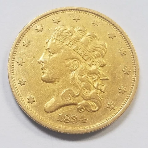 1834 - Plain 4 Classic Head $5 Gold | AU+ details Cover