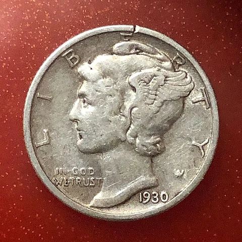 1930-S   ** MERCURY DIME ** 10C  Extra Fine Cover