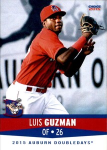 2015 Auburn Doubledays Choice #13 Luis Guzman Dominican Republic DR Card