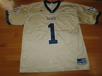 Adidas Nº Vintage 1 Camiseta de fútbol americano NOTRE DAME FIGHTIN' IRLANDESA (XL) DORADA Foto 1 de 4