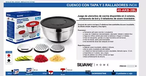 CUENCO SILVANO 48-AKB-3BL ACERO INOX. TAPA CON 3 RALLADORES- color rojo - Bild 1 von 3