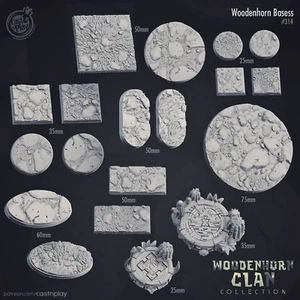 Juego de bases de cuerno de madera fundido y juego impresas en 3D 28 mm 32 mm D&D - Imagen 1 de 21