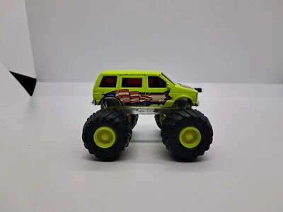 Vintage 1987 Road Champs 3" Monster Truck Diecast Toy Neon Dodge Caravan Van  - Image 1 of 4