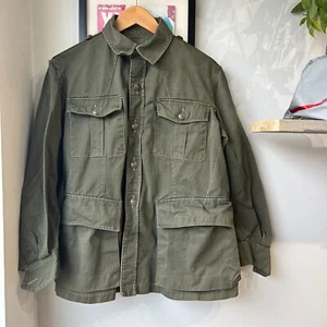 VINTAGE | Military Army Fatigue Combat Button Down Shirt Jacket sz L - Picture 1 of 9